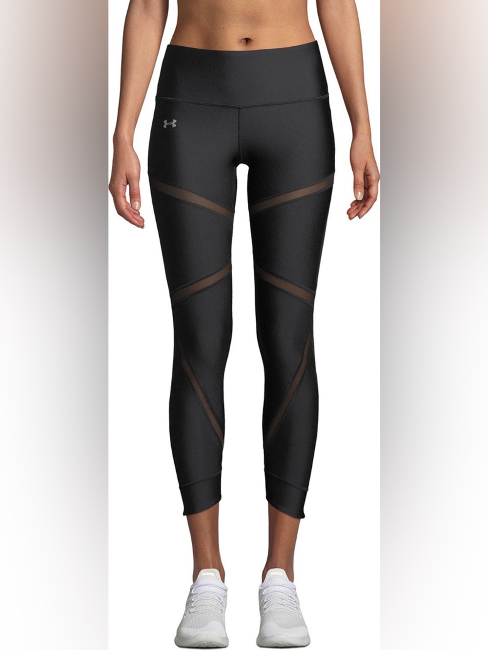 Under Armour Women's Black High-Waist Mesh Panel Performance Leggings NWT